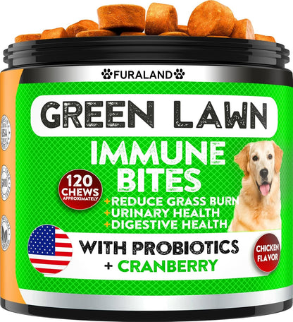 FURALAND Grass Burn Spot Chews for Dogs - Dog Pee Lawn Spot Saver Caused by Dog Urine - Grass Treatment Rocks - Dl-Methionine + Digestive Enzymes - Dog Urine Neutralizer for Lawn - Soft Treats1