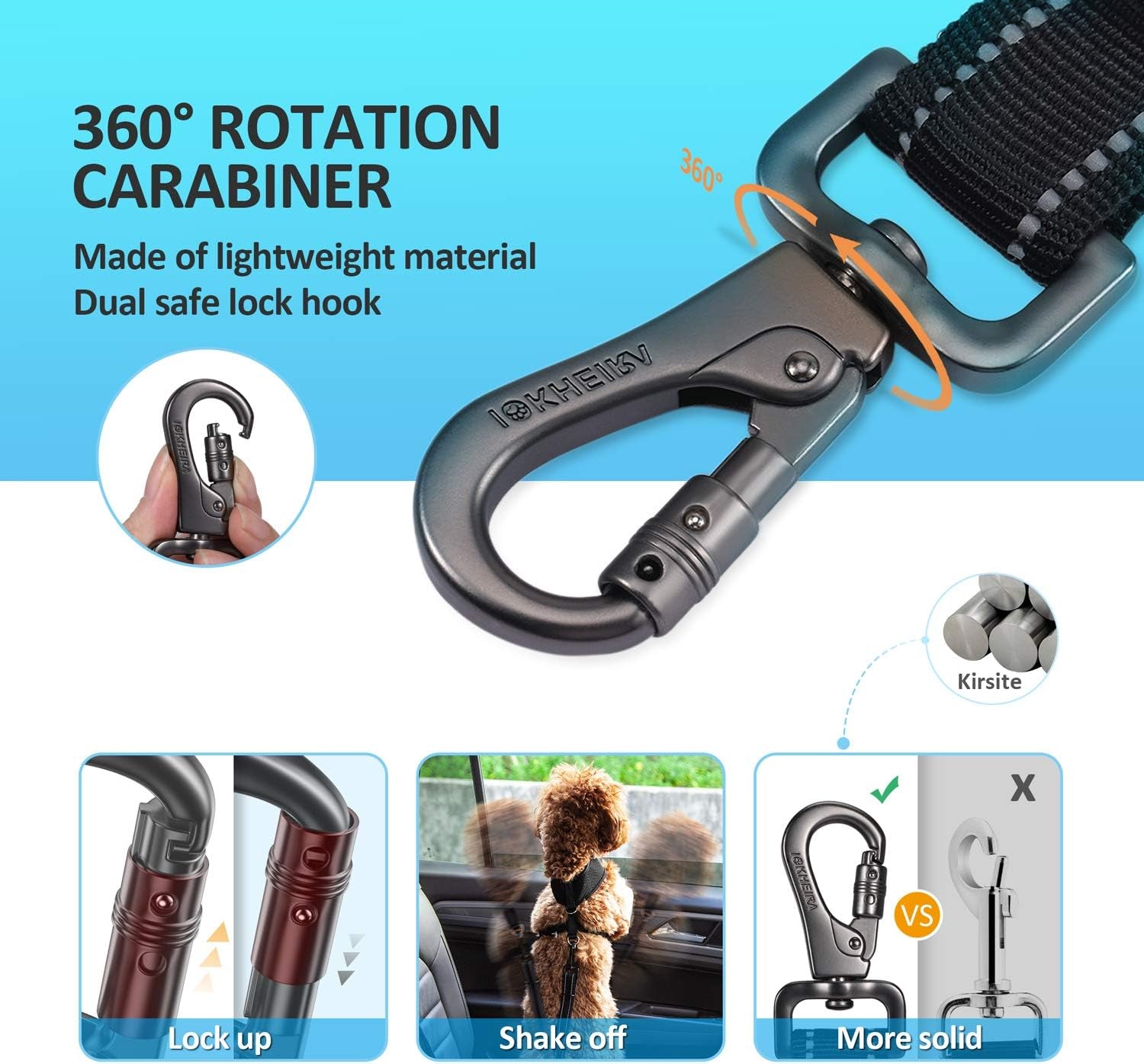 dog-seat-belt-3-in-1-car-harness-for-dogs-adjustable-safety-seatbelt-for-car-nylon-reflective-bungee-fabric-dog-car-harness-with-clip-hook-latch-buckle-swivel-zinc-alloy-carabiner-black