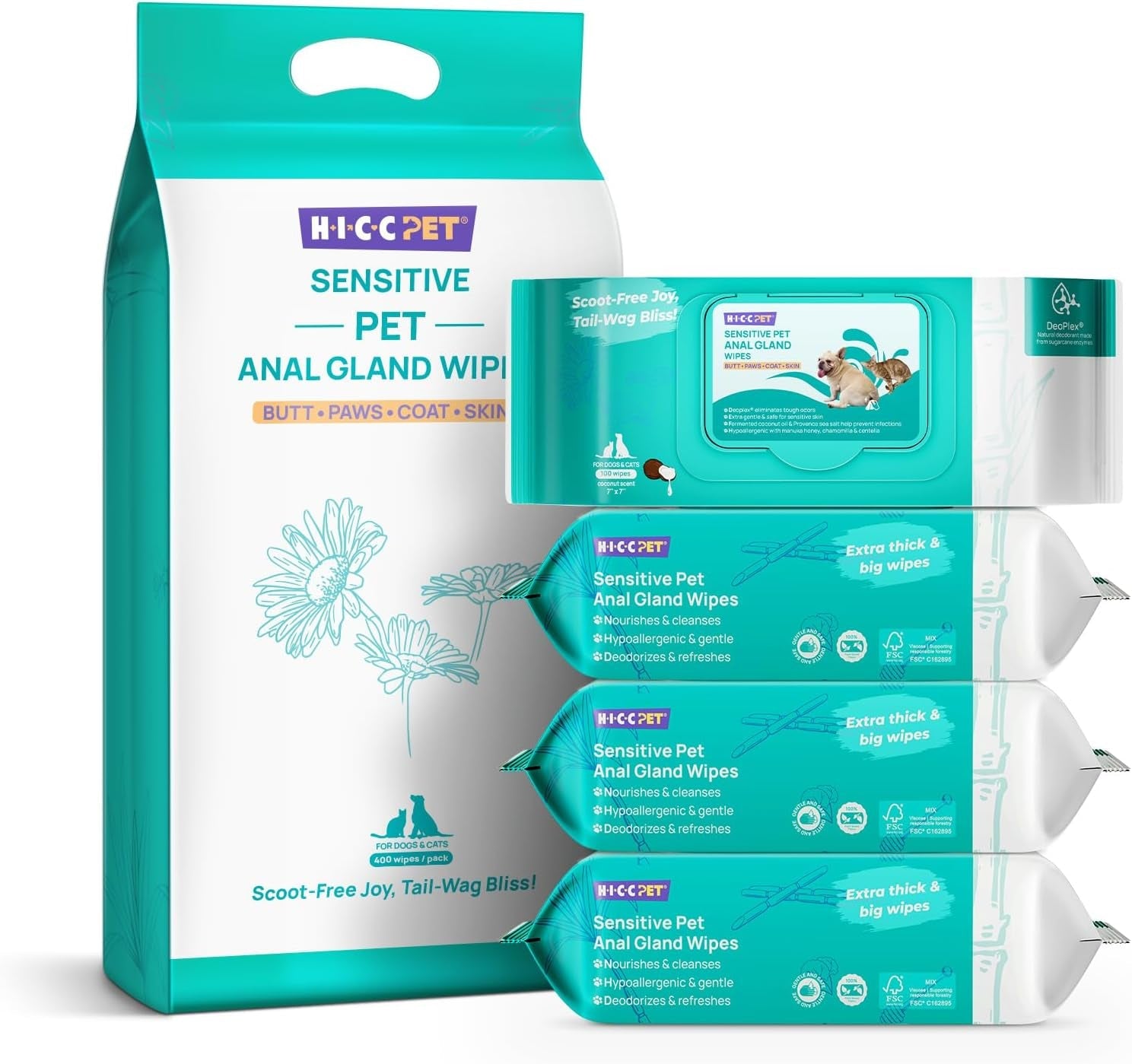 hicc-pet-rear-end-external-anal-area-cleaning-deodorizing-wipes-hydrating-nourish-fur-dogs-cats-grooming-wipes-for-daily-cleaning