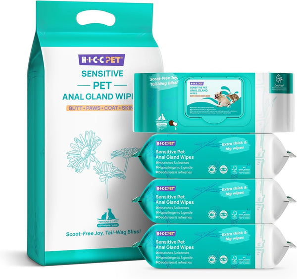 HICC PET Rear-End & External Anal Area Cleaning Deodorizing Wipes | Hydrating & Nourish Fur Dogs & Cats Grooming Wipes for Daily Cleaning12