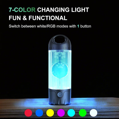 Tubasion 3-In-1 Dog Poop Bag Holder with Flashlight 7-Color, USB-C Rechargeable Doggie Bag Holder for Leash, IPX6 Waterproof Anti-Slip Clip Pet Waste Bag Dispenser for Walking (1 Dispenser, 30 Bags)3