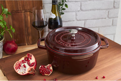 Staub Cast Iron 9-Qt round Cocotte - Grenadine, Made in France5