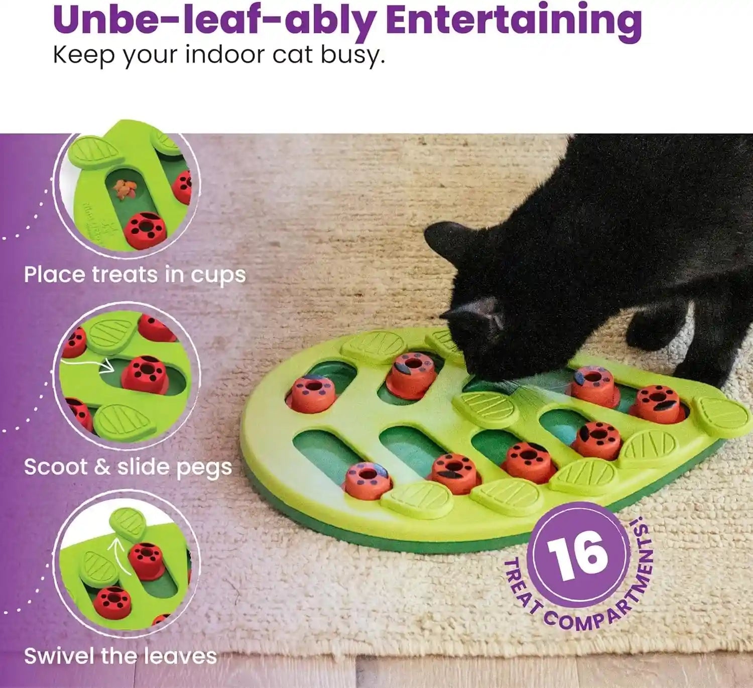 catstages-nina-ottosson-buggin-out-puzzle-play-cat-puzzle-feeder-interactive-treat-game-for-indoor-cats-level-2-slow-feeder-enrichment-toy-13-9-x-11-5