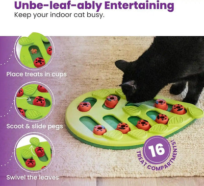 Catstages Nina Ottosson Buggin’ Out Puzzle & Play Cat Puzzle Feeder – Interactive Treat Game for Indoor Cats, Level 2 Slow Feeder Enrichment Toy, 13.9" X 11.5"3