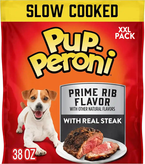 Pup-Peroni Dog Training Treats Made with Real Beef, 8 Bags (5.6 Oz. Each) | Slow Cooked 2.5+ Hours for a Tender Texture & Rich, Meaty Taste. 24% Protein. No Fillers. No Red 40.19