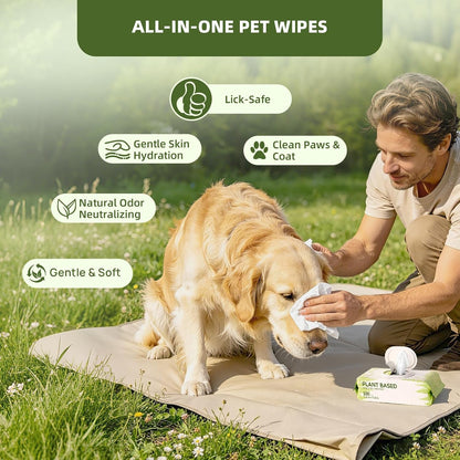 IMMHABI 400 Count Dog Wipes, Unscented Plant-Based Hypoallergenic Pet Wipes for Paws, Butt, and Anal Gland Care, Cleansing & Deodorizing for Puppies and Cats3