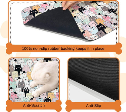Pet Feeding Mat for Floors Cat Food Mat Waterproof Dog Food Mat and Water Absorbent Quick Dry Non Slip Mat for Cat Bowls3