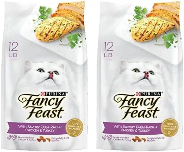 Purina Fancy Feast Dry Cat Food with Savory Farm-Raised Chicken and Turkey - 12 Lb. Bag16