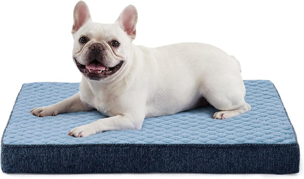 JOEJOY Orthopedic XL Dog Bed for Large Dogs, Waterproof Dog Bed for Crate with Washable Removable Cover, Extra Thick Egg-Crate Memory Foam Pet Beds, Grey, 41"X27"16
