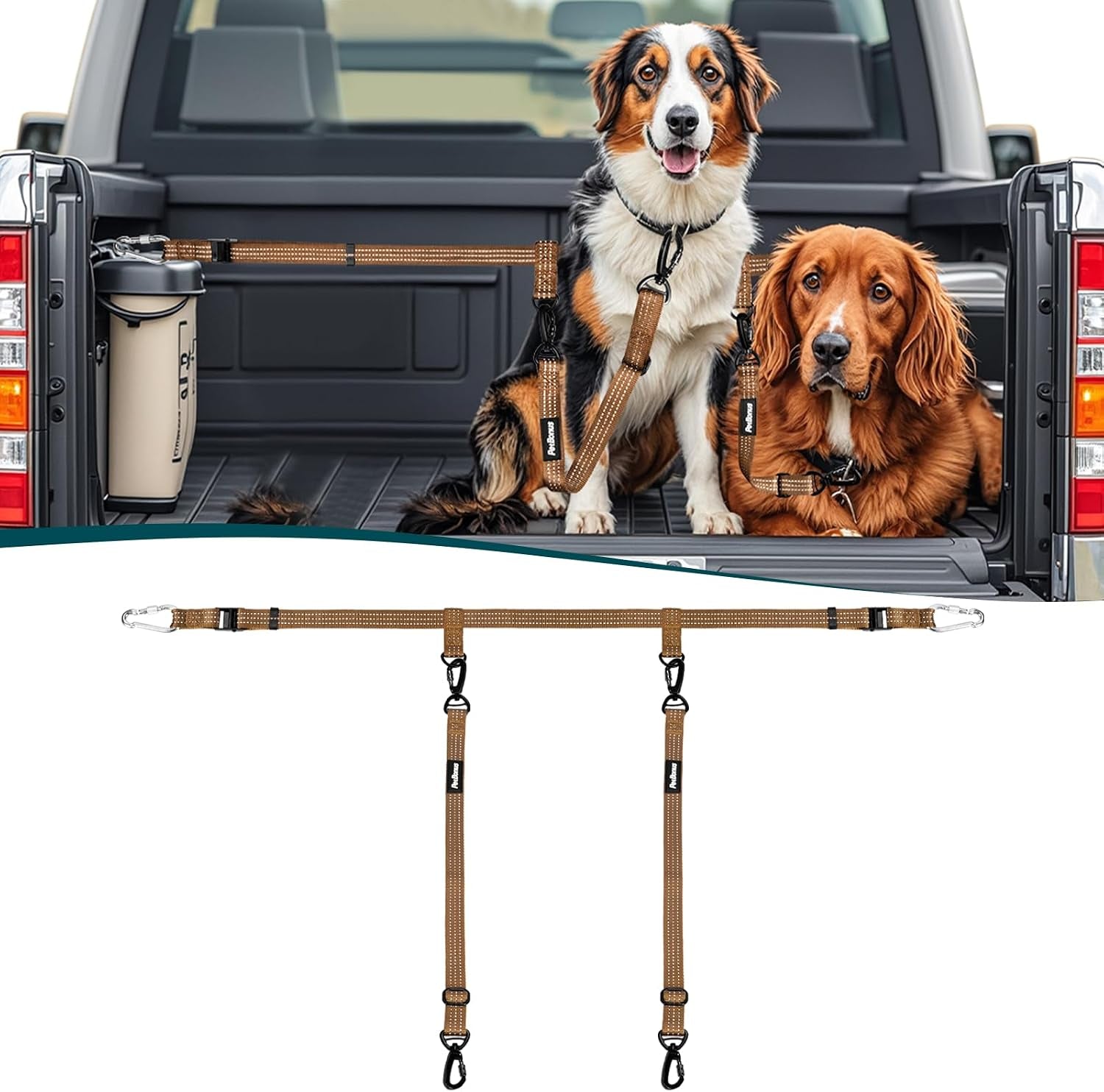 petbonus-truck-bed-dog-leash-functional-safety-dog-truck-bed-tether-for-1-dog-truck-bed-tie-down-system-adjustable-pick-up-bed-restraint-lead-ratchet-tightening-car-harness-belt-black