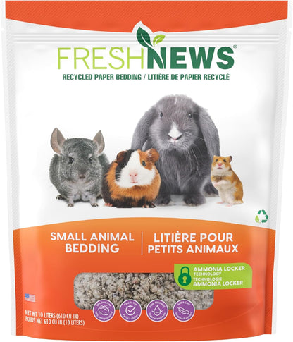 Fresh News Recycled Paper Bedding, Small Animal Bedding, 40 Liters, Packaging May Vary10