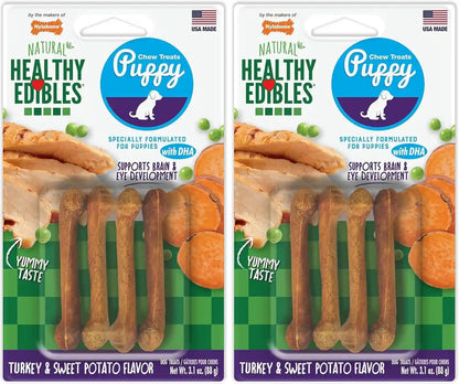 Nylabone Healthy Edibles Natural Puppy Chews Long Lasting Treats for Puppies, Roast Beef/Apple/Bacon Dog Treats, X-Small/Petite (3 Count)14