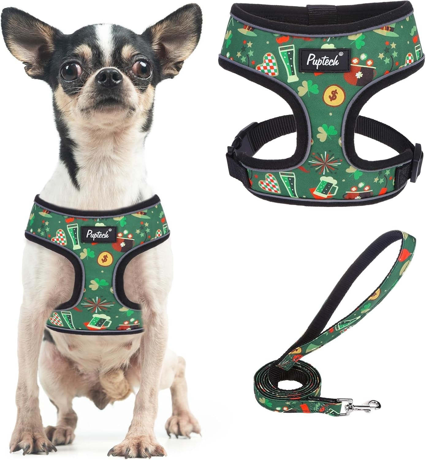 pupteck-soft-mesh-dog-harness-small-sized-and-leash-set-pet-puppy-cat-comfort-padded-vest-no-pull-harnesses-beige-s