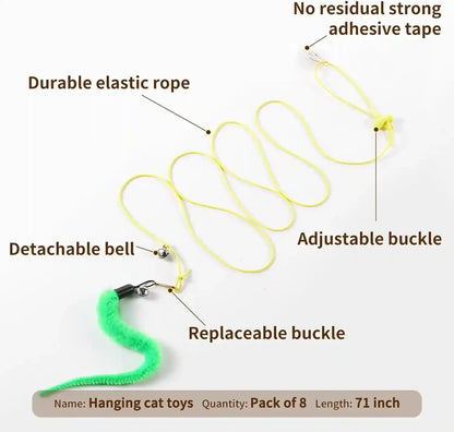 Hanging Cat Toys for Indoor Cats | 8 Assorted Teaser Refills, 3 Indoor Cat Hanging Toy and 1 Interactive Wand Suitable for Indoor Cats6
