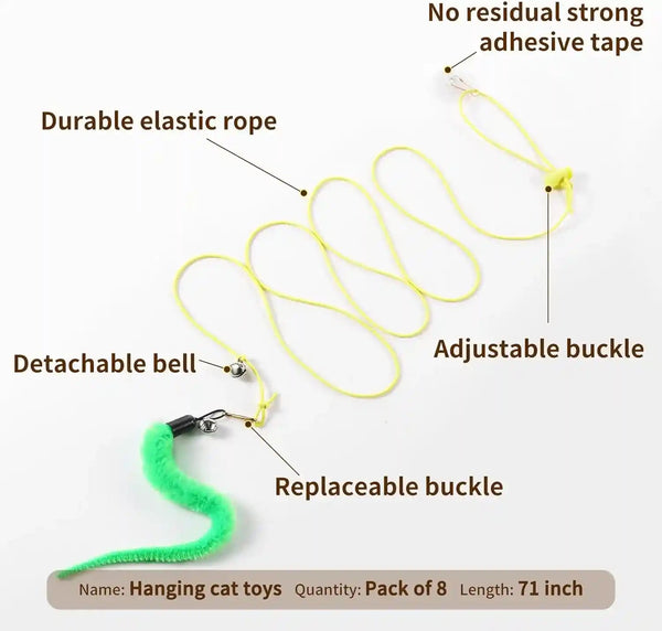 Hanging Cat Toys for Indoor Cats | 8 Assorted Teaser Refills, 3 Indoor Cat Hanging Toy and 1 Interactive Wand Suitable for Indoor Cats6