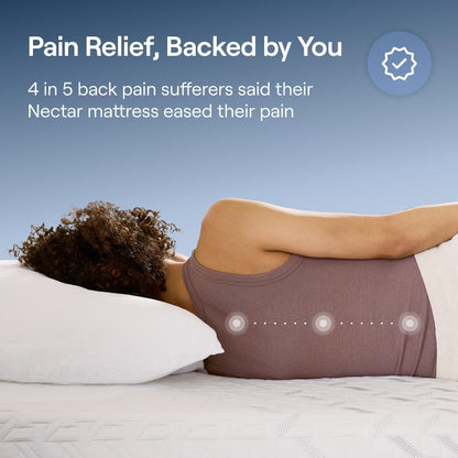 Nectar 12” Memory Foam Mattress, Queen, Medium Firm, 1-Year Trial | Contouring Memory Foam, Cooling Top Layer, Back Pain & Pressure Relief, Mattress in a Box, 365-Night Trial & Forever Warranty5