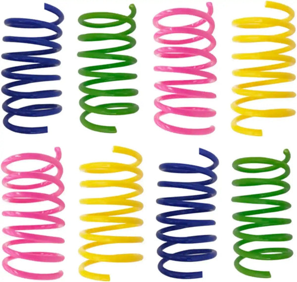 Cat Toys for Indoor Cats, 30 Pack Interactive Cat Spring Toys, Durable Colorful Plastic Spiral Springs for Kitten Hunt, Swat and Bite, Bulk Cat Toys8