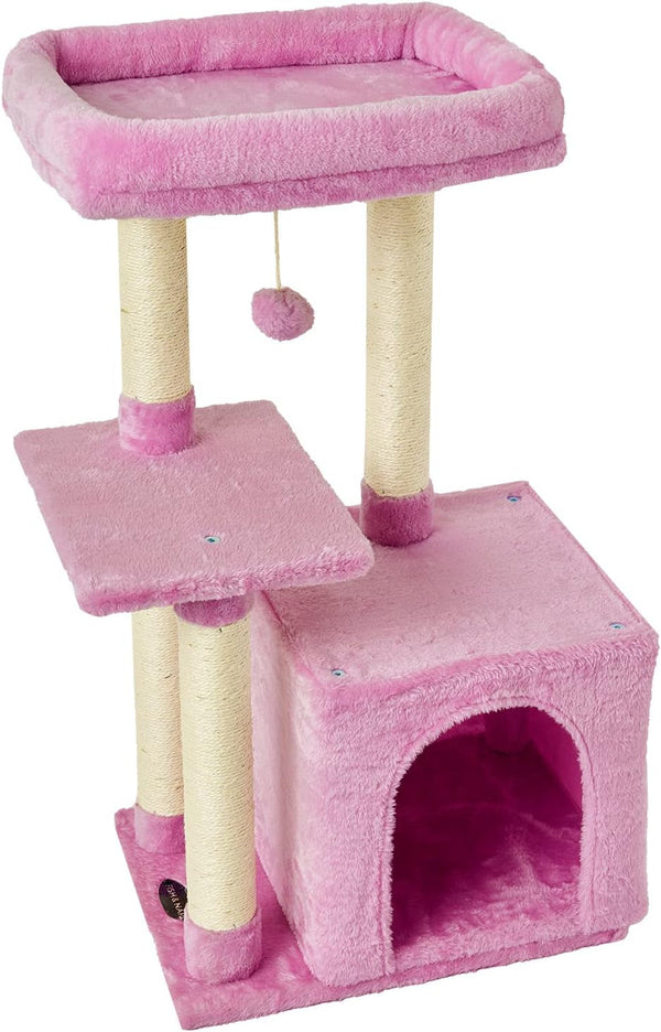 Cute Cat Tree Kitten Cat Tower Condo Cat Furniture Sisal Scratching Posts B | FISH&NAP for Indoor Jump Platform Activity Center Play House Beige7