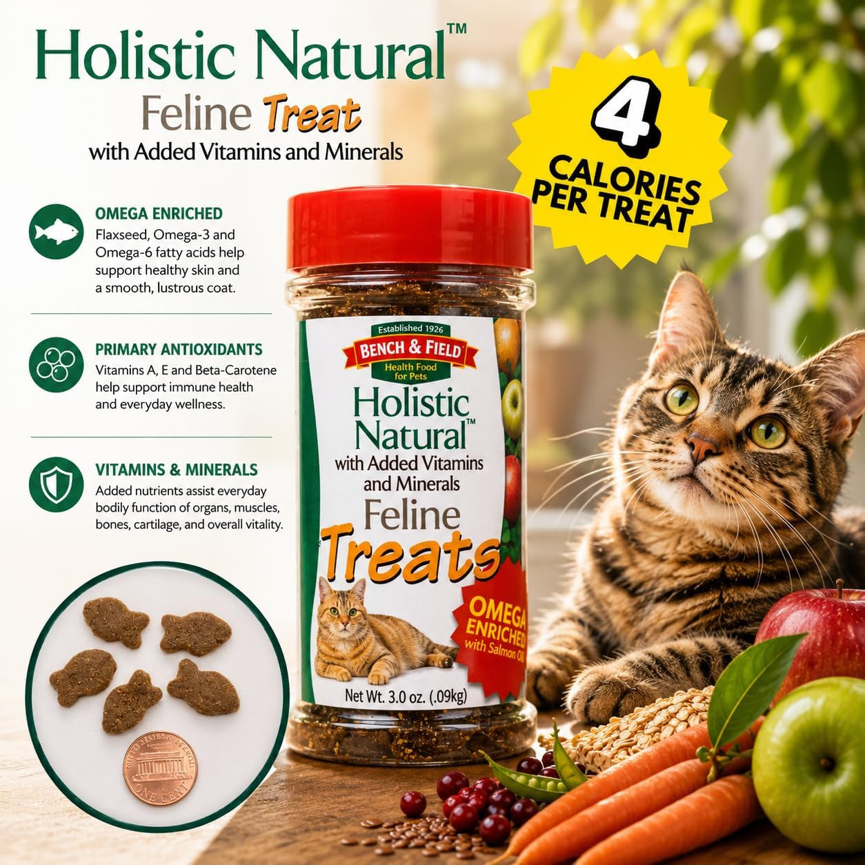 bench-field-holistic-natural-healthy-kitty-cat-treats-crunchy-fish-shaped-bites-delicious-seafood-flavored-snack-3-ounce-pack-of-3-bottles