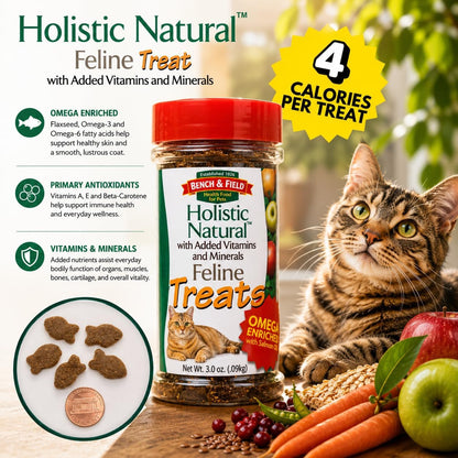 Bench & Field Holistic Natural Healthy Kitty Cat Treats | Crunchy Fish-Shaped Bites | Delicious Seafood Flavored Snack, 3-Ounce (Pack of 3 Bottles)4