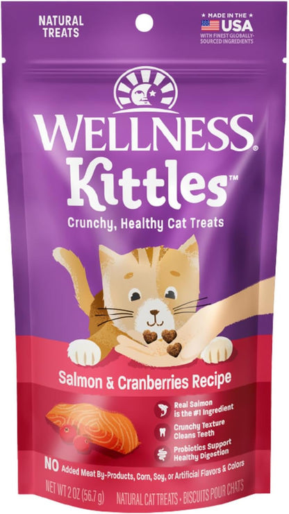 Wellness Kittles Crunchy Cat Treats, All Lifestages, Kitten to Senior, Natural, Grain Free, Chicken and Cranberry Flavor, 2 Oz Bag16