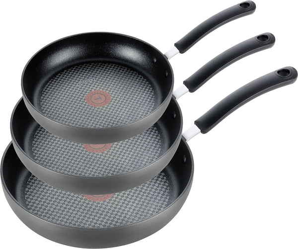 Ultimate Hard Anodized Nonstick Fry Pan Set 3 Piece: 8, 10.25, & 12 Inch, Oven Broiler Safe 400F, Kitchen Cookware Set, Pots and Pans Set Non Stick, Frying Pans, Skillets, Dishwasher Safe, Onyx1