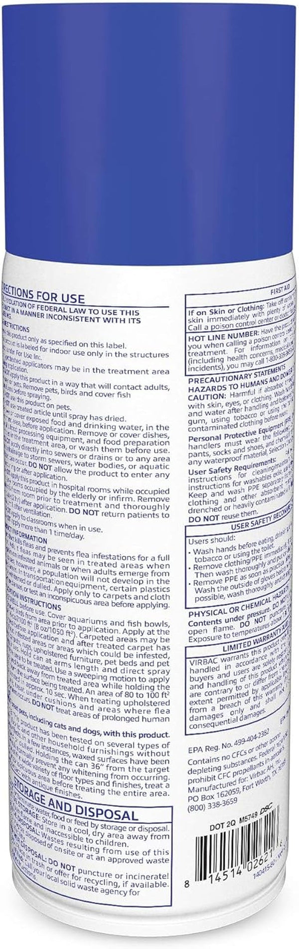 Virbac Knockout ES Area Treatment Carpet Spray for Fleas and Ticks 16 Oz4