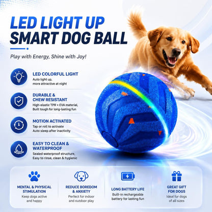 Smart Dog Ball - High-Elasticity E-TPU Interactive Toy, Automatic Rolling Ball with 2 Modes & LED Glow, 350Mah Long Battery Life, Motion Activated & USB-C Rechargeable for Dogs5