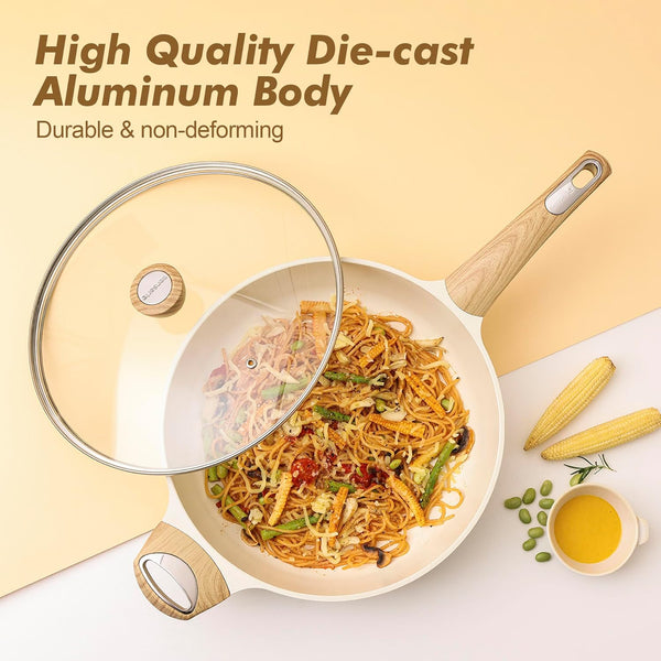 Ceramic Cookware Sets, Pots and Pans Set Nonstick, 20-Piece Induction Cookware, Non-Toxic Healthy Non Stick Kitchen Cooking Set with Stay-Cool Handles, PFAS PTFE PFOA PFOS Free6
