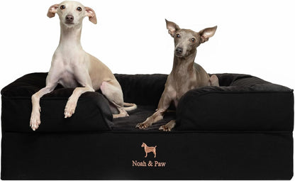 NOAH & PAW Large Dog Bed, 35X25X11 Inch, Orthopedic Dog Beds, Eggshell Memory Foam Infused with Cooling Gel, Inner Cover, Water Resistant, Machine Washable (Faux Leather)14