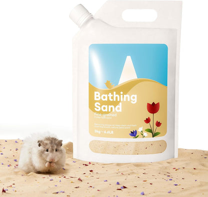 BUCATSTATE Hamster Bath Sand with Pour Spout, 6.6LB Desert Bath Sand | No-Dust Potty Litter Calcium-Free Sand for Hamster Chinchillas Gerbil Mice Degu or Other Small Pets (Fine Sand)11