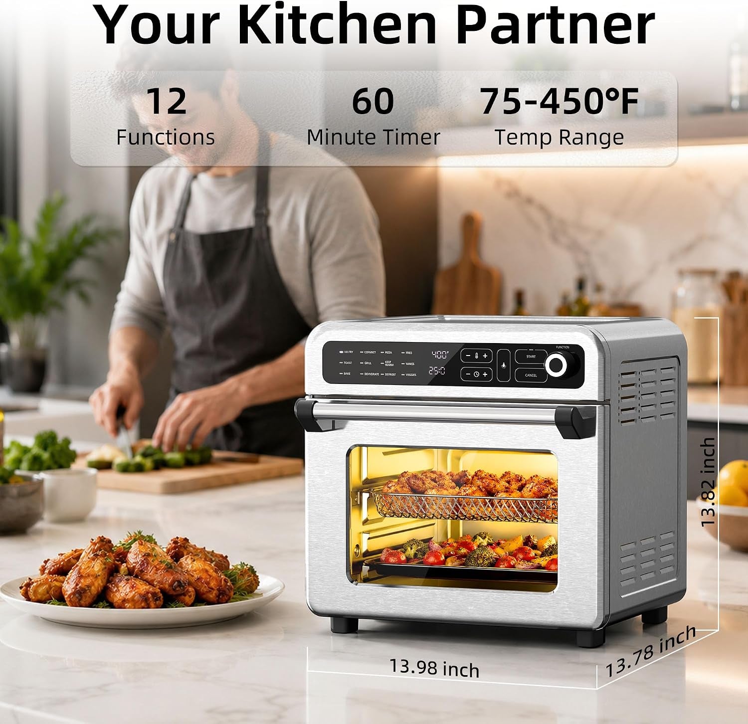 air-fryer-toaster-oven-19-qt-12-in-1-functions-air-fry-broil-keep-warm-bake-defrost-ouchscreen-controls-nonstick-75-450-dishwasher-safe-accessories-stainless-steel