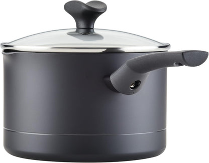 Power Base Nonstick Cookware/Pots and Pan Set, 12 Piece - Matte Black7
