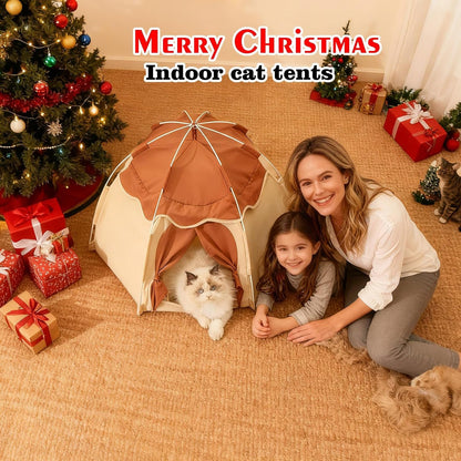 Gigreinc Cat Tent for Indoor, Indoor Dog House,Kitten Tent Suitable for Samll Dogs,Pet Cute Cave Nest Dog Houses(Beige, Medium)7