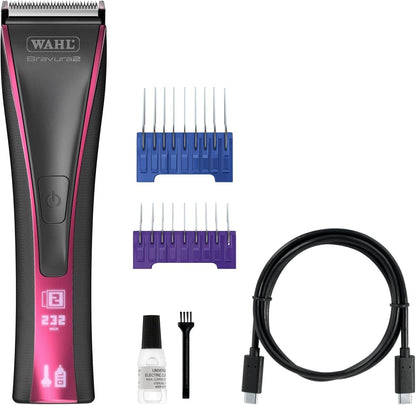 Wahl Pro Animal Bravura2 - Cordless Professional Pet Clipper for Dogs, Cats & Horses - Multi-Speed - Durable & Easy to Carry - USB Charging - Travel-Friendly - Comfortable Grip - Brilliant Rose5
