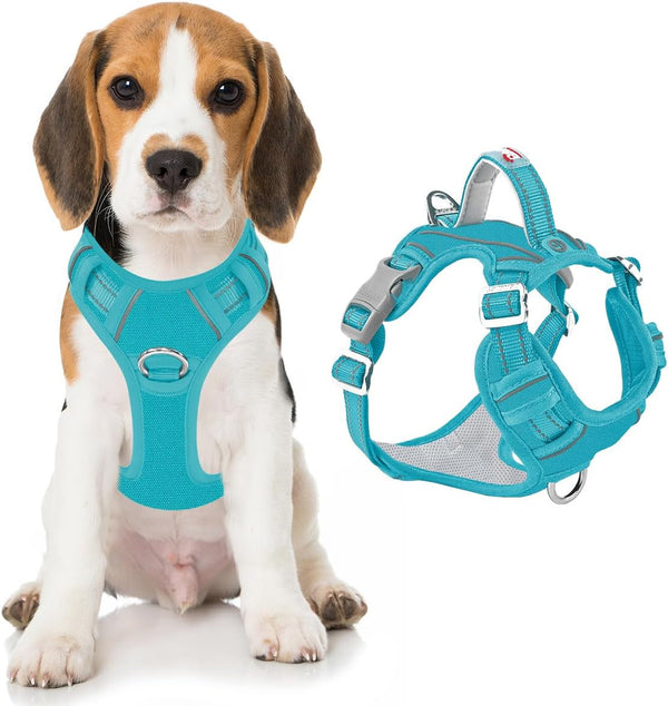 BARKBAY Dog Harness No Pull with ID Tag Pocket - Heavy Duty, Reflective, Easy Control for Large Dogs(Blue,L)72