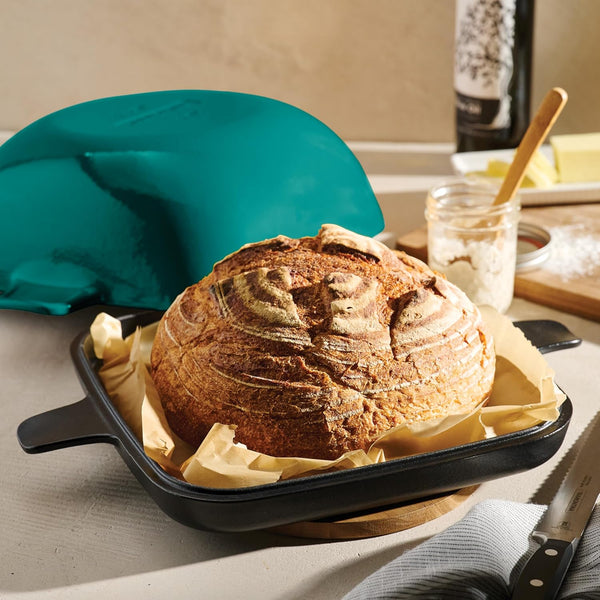 Cultura 2-In-1 Enameled Cast Iron 6.5-Qt Dutch Oven and Griddle | Oven Safe Pot with Reversible Lid Griddle and Trivet - Great for Braising, Roasting and Bread Baking - Teal Green8