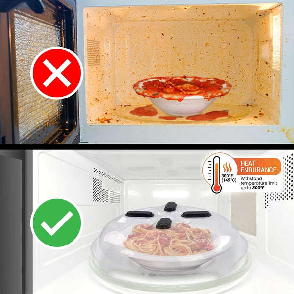 Magnetic Microwave Splatter Cover for Food - 12-Inch - Black | Bpa-Free Lid, Vented Plate Guard with Steam Vents, Anti-Splash Microwave Lid, Dishwasher Safe, Space-Saving Magnetic Storage5
