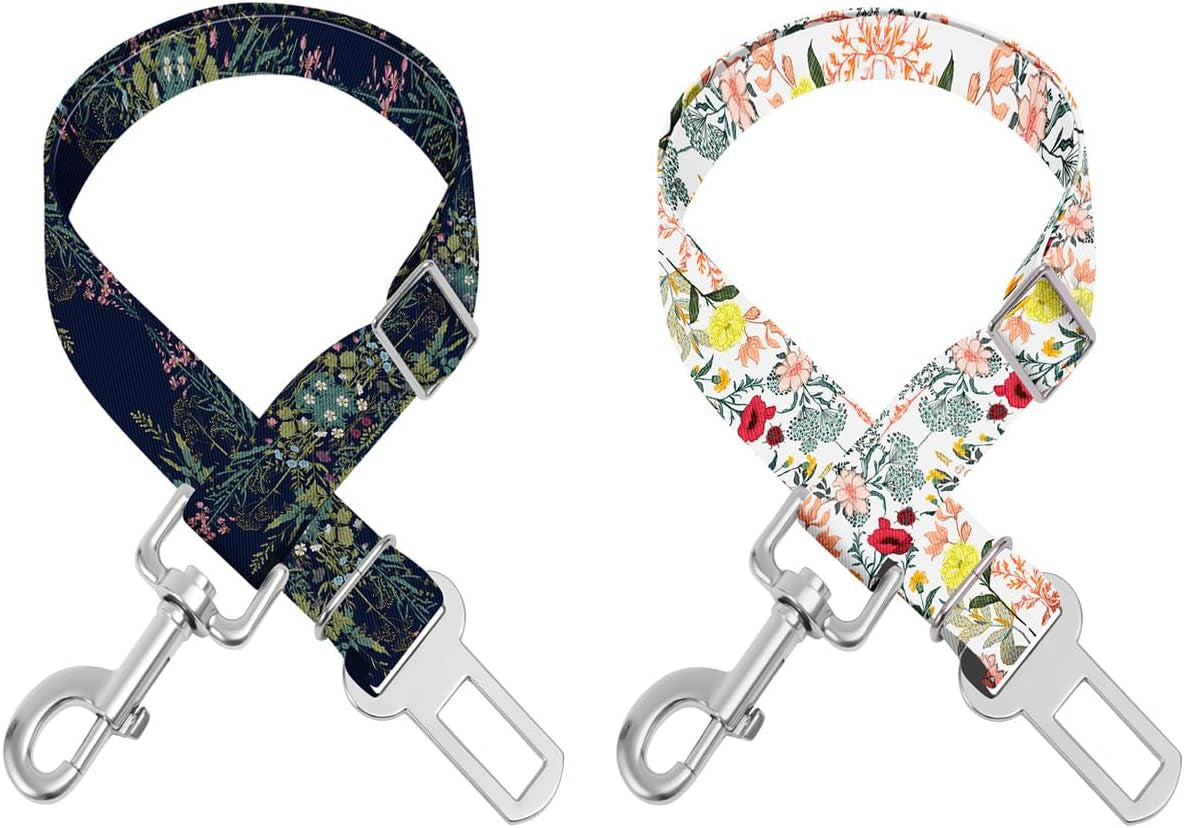 adjustable-pet-cat-and-dog-car-seat-belt-the-lanyard-is-flexible-and-adjustable-from-20-to-33-inches-floral