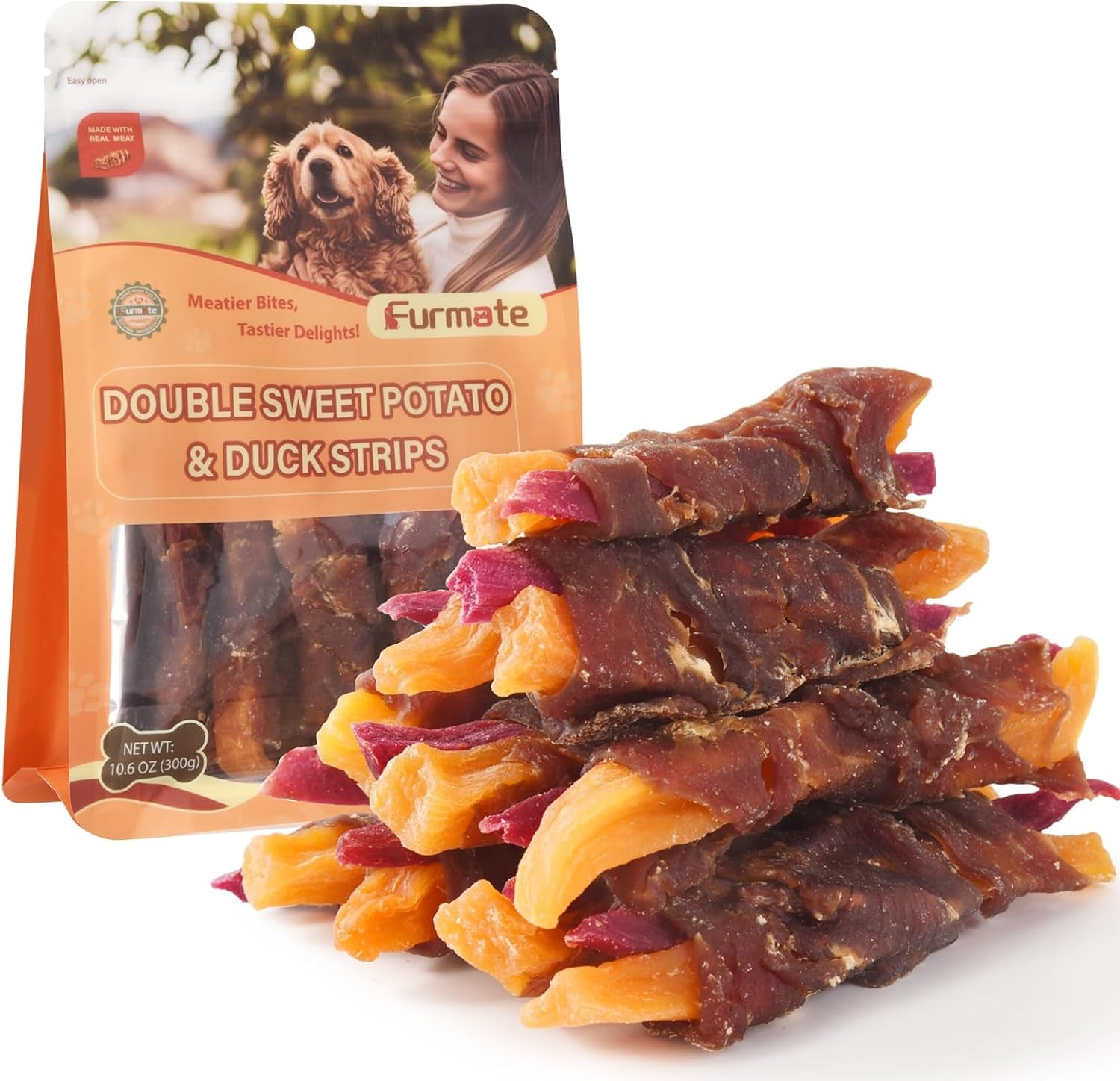 dog-jerky-treats-duck-wrapped-orange-purple-sweet-potato-10-6-oz-healthy-dog-snacks-high-protein-low-fat-soft-chews-eliminates-tears-training-rewards-treats-for-small-medium-large-breeds