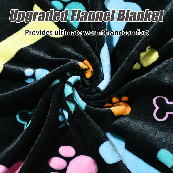 Rezutan Dog Blankets for 3 Pack Large Medium Pet Cat, Soft Fuzzy Washable Blanket, Comfort Flannel Suitable for Dogs Kennels & Beds, Sofas, Furniture, Gifts Puppy Essentials, 41 X 31 Inch, Black3