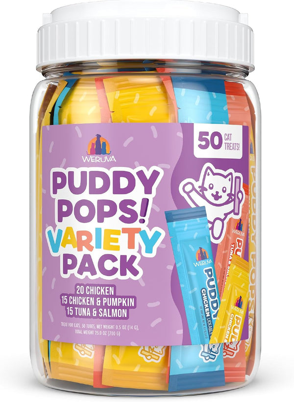 Weruva Puddy Pops, Chicken and Pumpkin Lickable Cat Treats, 0.5Oz Tube, Pack of 512