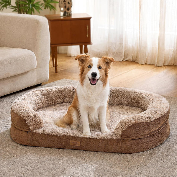 FUKUMARU Large Thickened Dog Couch Bed, Orthopedic, Waterproof & Washable | Heavy Duty Dog Sofa with 4" Extra-Thick Egg-Crate Foam, Relieves Joint Pressure, Fully Removable, Fits Medium to Large Dogs9