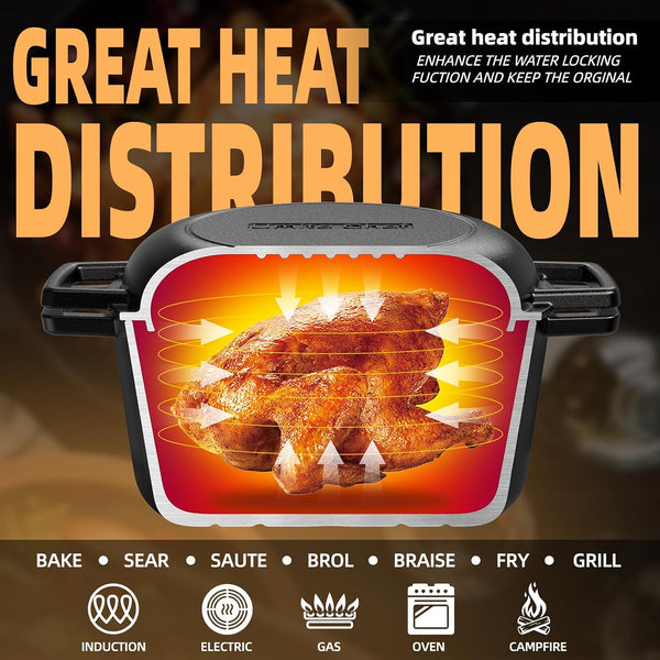Cast Iron Dutch Oven Pot with Skillet Lid – Pre-Seasoned – Skillet Lid Cooking Pan– Pfas-Free – Cast Iron Skillet Cookware for Bread, Frying, Baking – Dual Handles – Oven, Grill, Campfire & Stovetop Safe – Durable & Non-Toxic, 5QT4