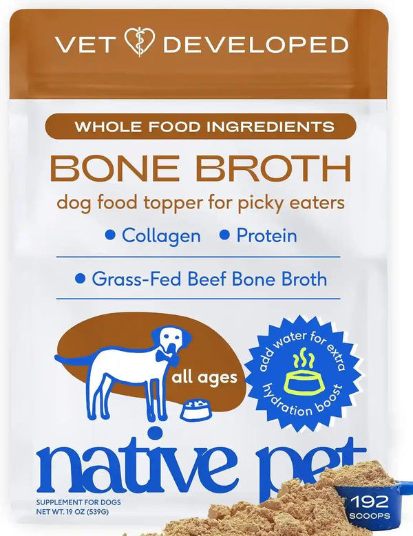 Native Pet Bone Broth for Dogs - Made with Real Beef Bone Broth, Dog Food Toppers for Picky Eaters - Provides Extra Hydration & Nutrition for Joint Strength, Immunity & Heart Health-48 Scoops13