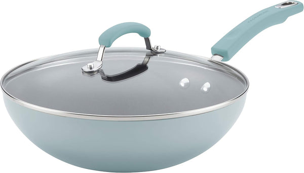 Classic Nonstick Stir Fry Pan with Glass Lid, 11 Inch - Sky Blue1