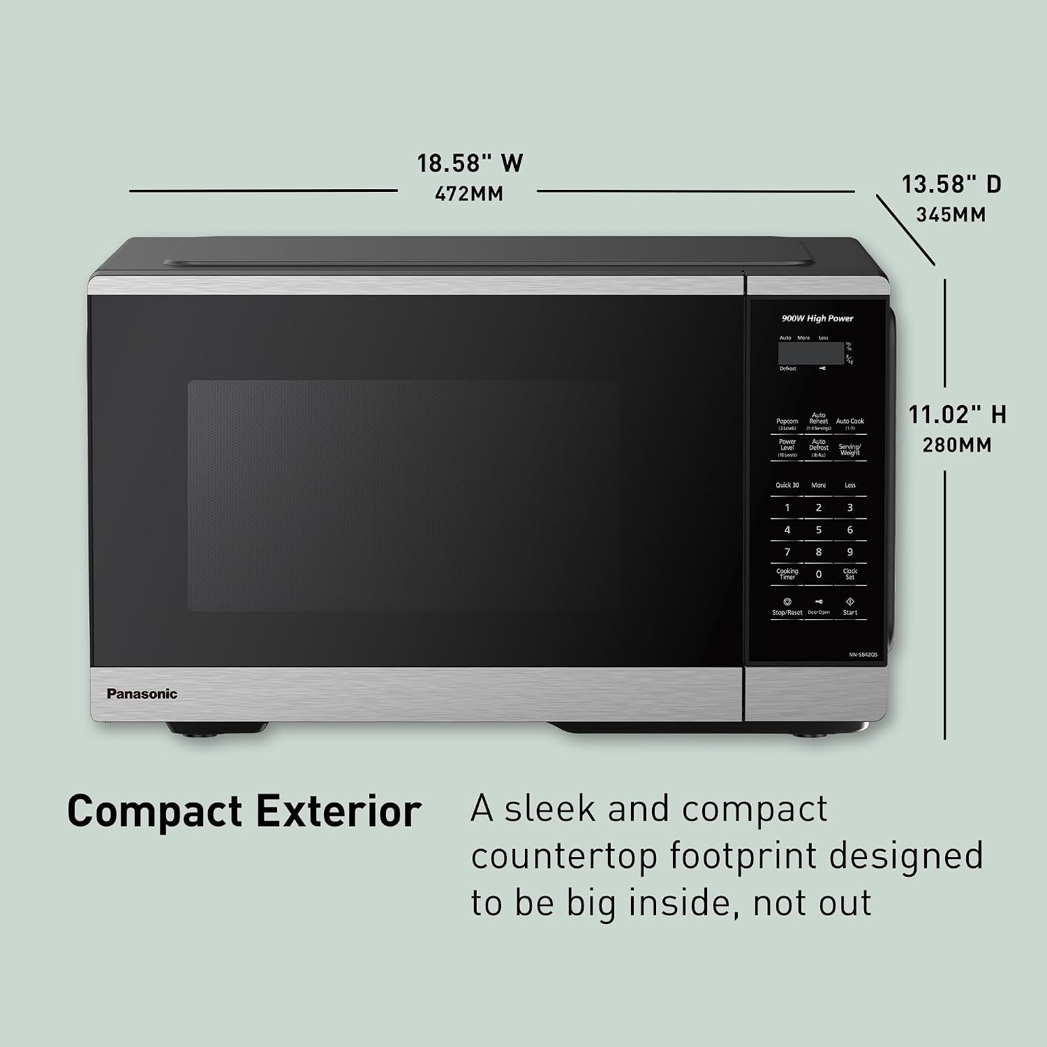 panasonic-countertop-microwave-oven-900w-0-9-cu-ft-sensor-cook-and-reheat-10-power-levels-auto-defrost-keep-warm-child-lock-stainless-steel-nn-sb42qs