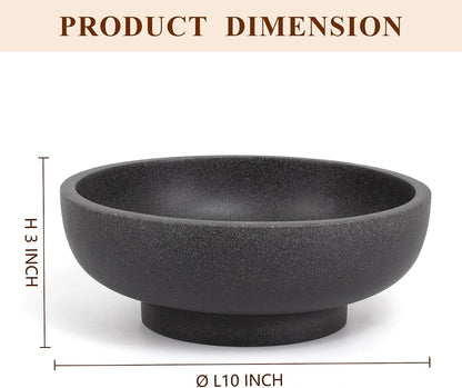 Decorative Resin Bowl, Large Fruit Bowl, Artificial Stone Black | Perfect for Kitchen Counters, Coffee Tables, and Entryways. Use for Fruit Display, Key Storage, or Stylish Home Decor Accents2