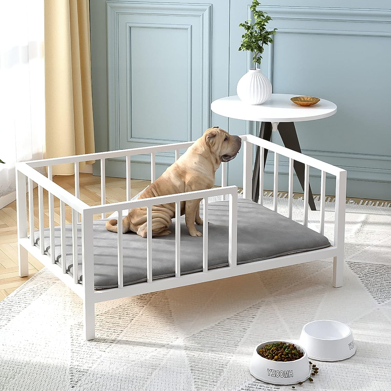 oschf-dog-bed-with-rails-elevated-pet-metal-bed-frame-with-solid-wood-board-and-washable-soft-mat-for-medium-dog-indoor-or-outdoor-use-25-2-x-37-8-white