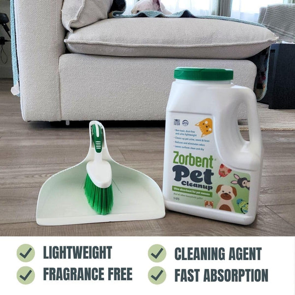 Zorbent Pet Accident Cleanup – Odor Remover for Dog & Cat Messes. Absorbs 1 Gallon. Pet-Safe Cleaner for Urine, Vomit, Poop & Accidents on Hardwood, Tile, Vinyl, Concrete, Short Carpet & Rugs, 5 Qt6